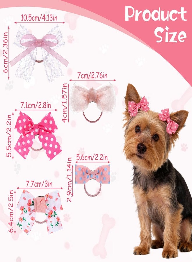 Matwsec 10PCS Dog Hair Bows Dog Bows for Small Size Dogs Cute Dogs Hair Bow with Rubber Bands for Cat Puppy Small Pet - Image 2